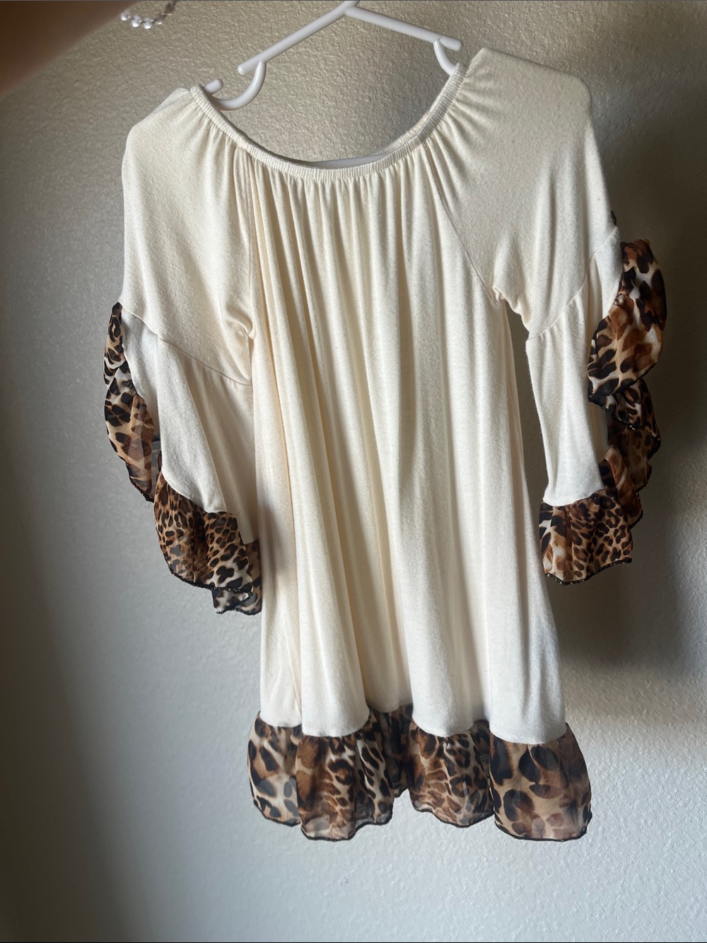 Cream & Leopard girls dress